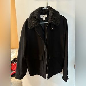 H&M black sherpa jacket